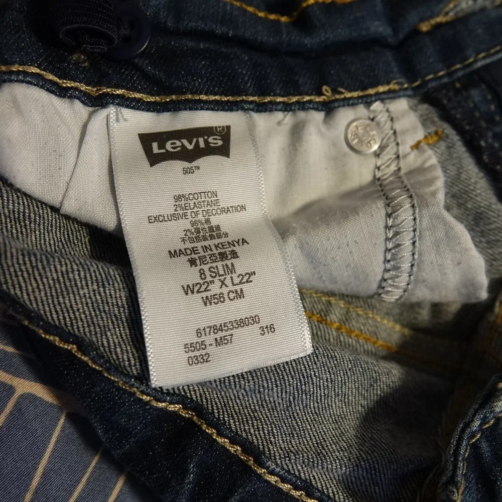 Two Pairs Lot Boys Levis 505 8 Slim Bundle Lot - Picture 5 of 9